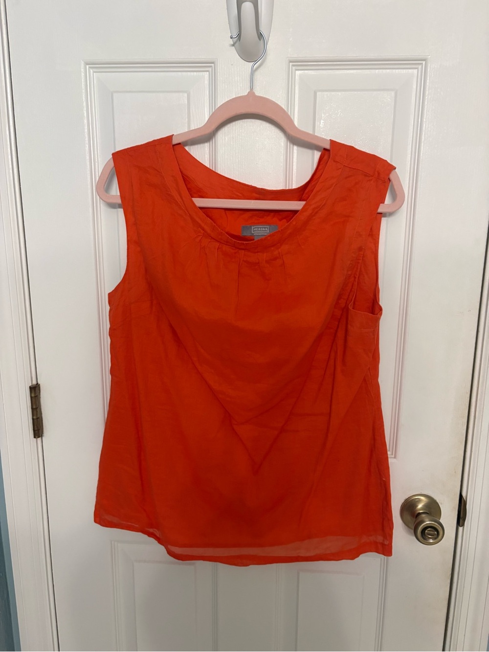 Merona Orange Sleeveless Lightweight Blouse Large